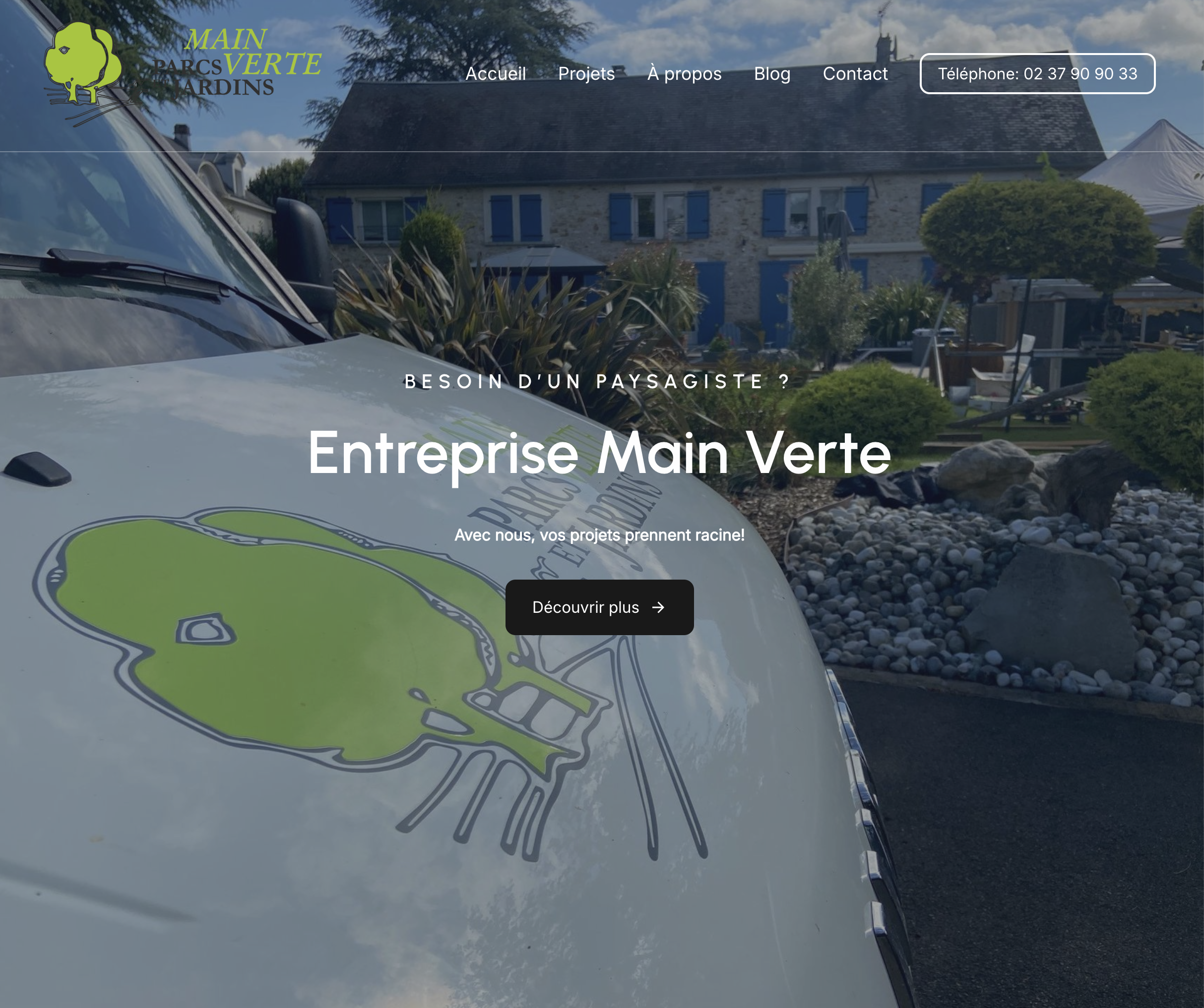 Template d'un site web pour paysagiste